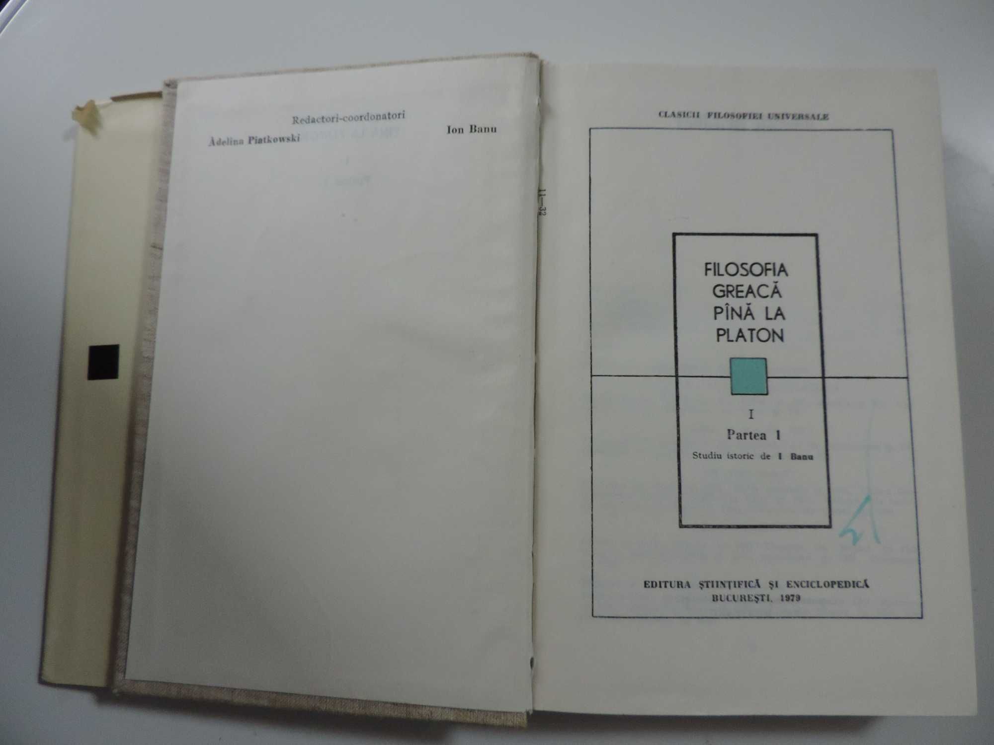 Filosofia Greacă până la Platon Vol. I ambele părți