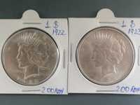 Monede 1 dolar 1922,1923, argint