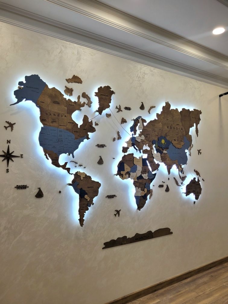 Карта мира декор для вашего дома