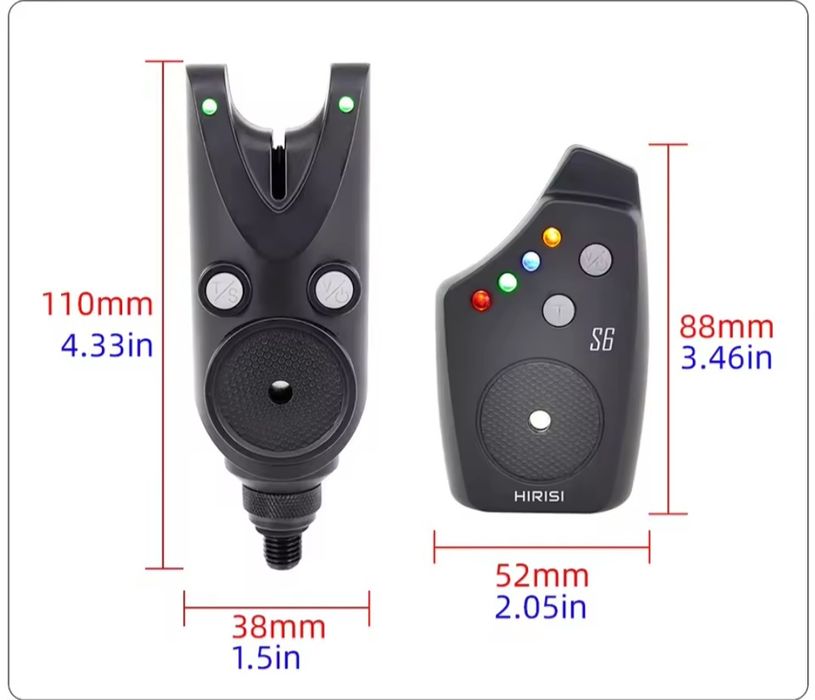 Senzori/avertizori/alarma  pescuit set 4 cu statie