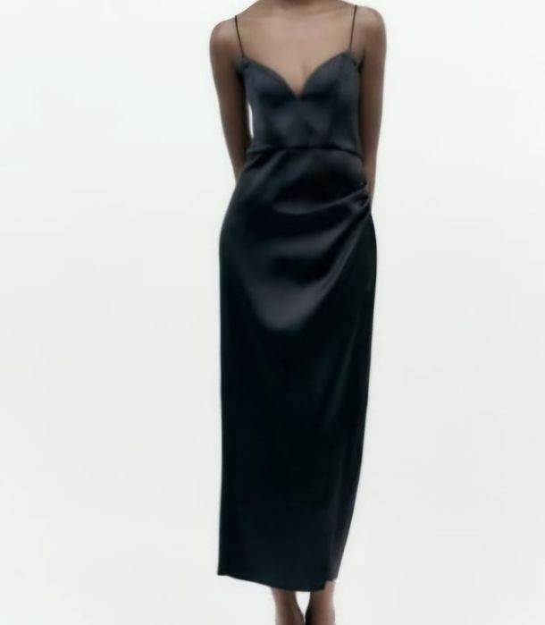 Rochie noua eveniment lunga neagra Zara