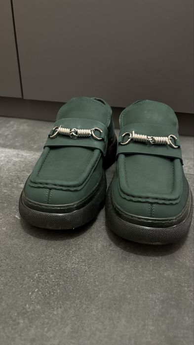 Мъжки зелени велурени мокасини Burberry