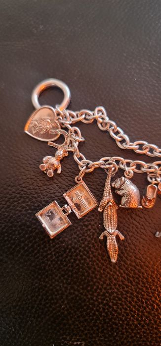 Brățară argint masivă charmuri 70g okazie