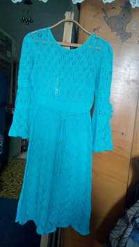 Платье вязаное ажурное