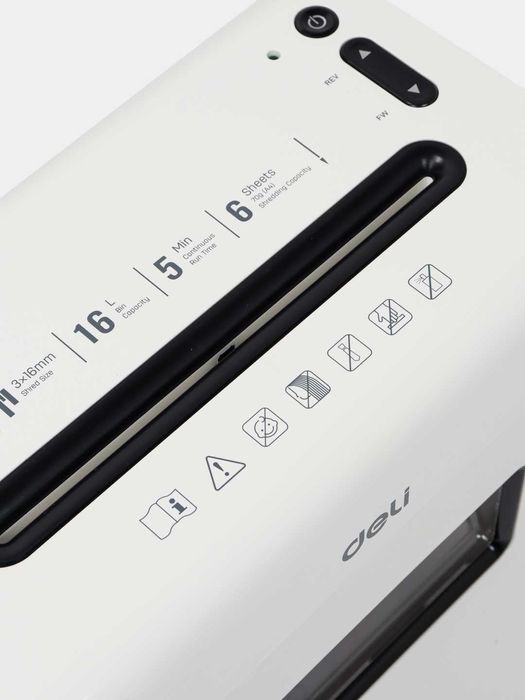 Уничтожитель бумаг Deli E9921 9 кг 6 лис 5 мин 16 лит Оригинал !!!