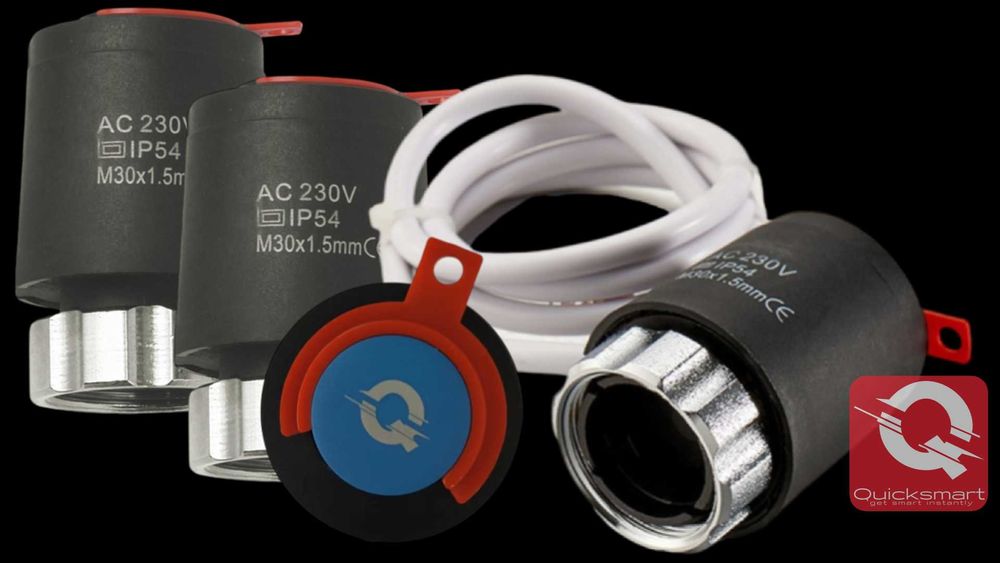 Automatizare Incalzire Pardoseala Q10, 4 Termostat cu fir Q40, Alb