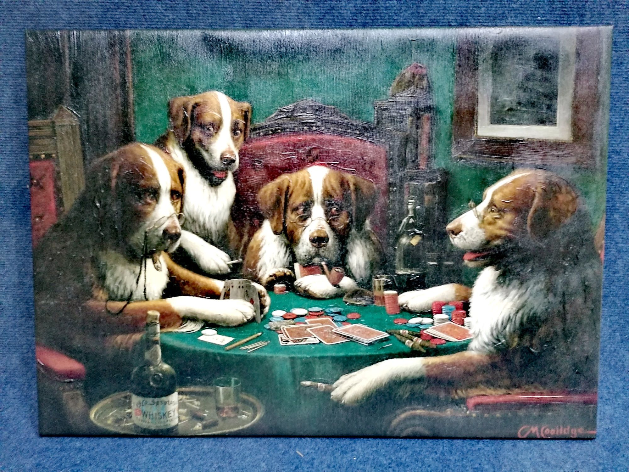 Картини- кучета играещи покер