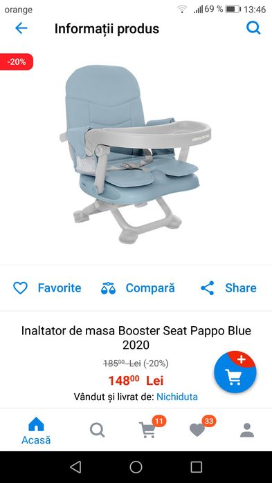 Scaun masa bebe de călătorie 100 ron