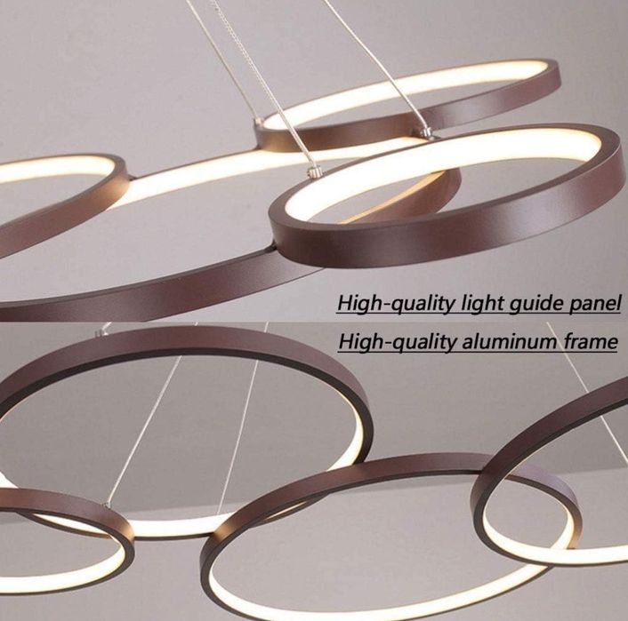 Висяща лампа Модерна LED 88W цвят кафе  лед Димируема с дистанционно