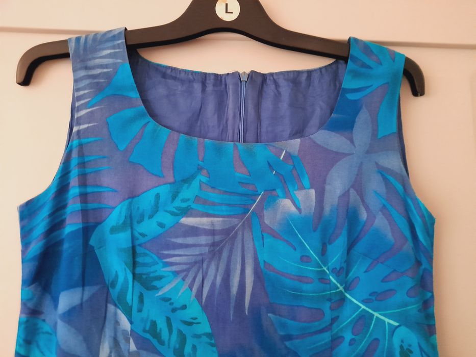 Rochie turcoaz din bumbac