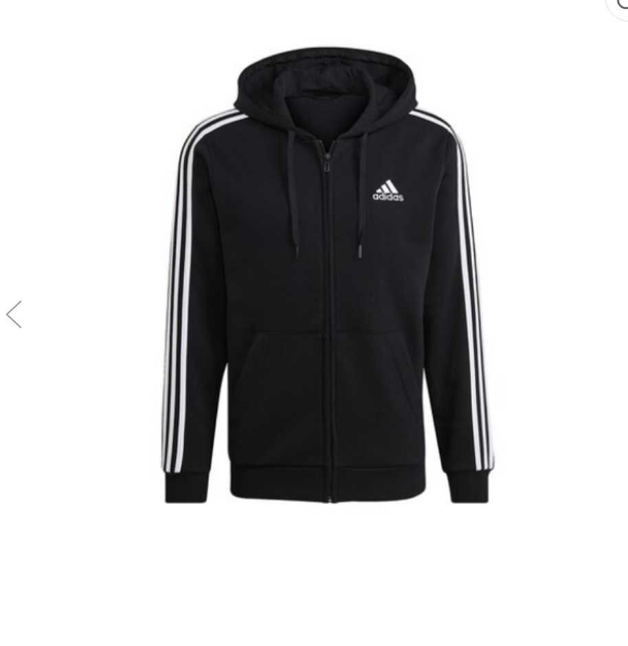 Adidas Sportswear, Hanorac cu fermoar, gluga si 3 dungi Essentials