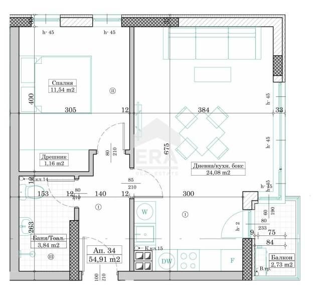 ЕРА Вива продава двустаен апартамент в новострояща се жилищна сграда в