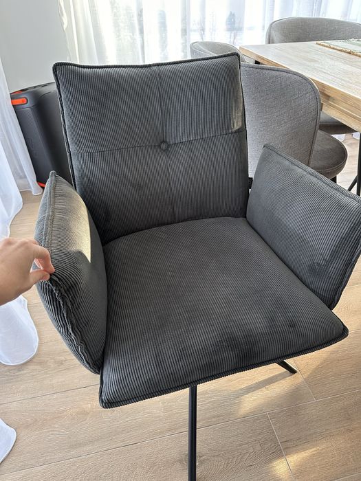 Set 2 scaune rotative Novel, catifea reiata