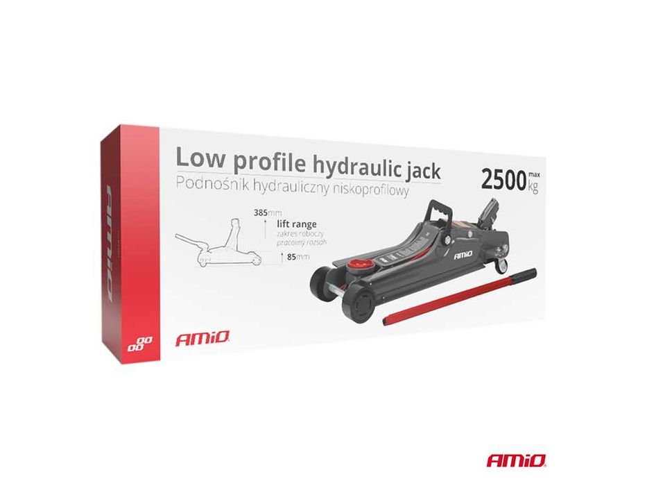 Нископрофилен хидравличен крик AMIO, 2,5T- 85-375мм