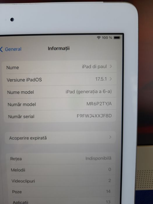 IPAD GEN 6nefolosit,wi-fi+celular