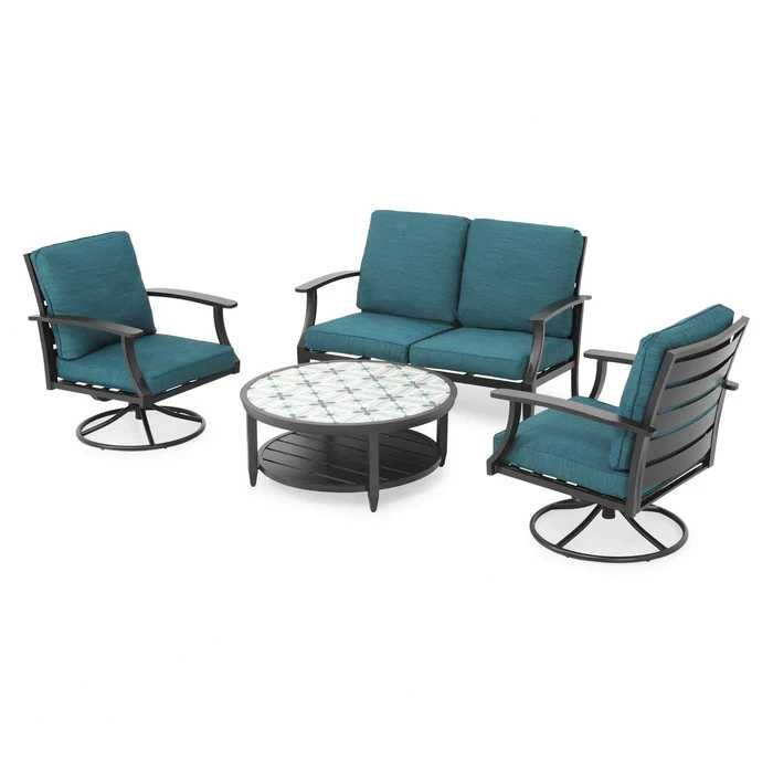 Set mobilier gradina/terasa 2 fotolii rotative canapea și masa MODICA
