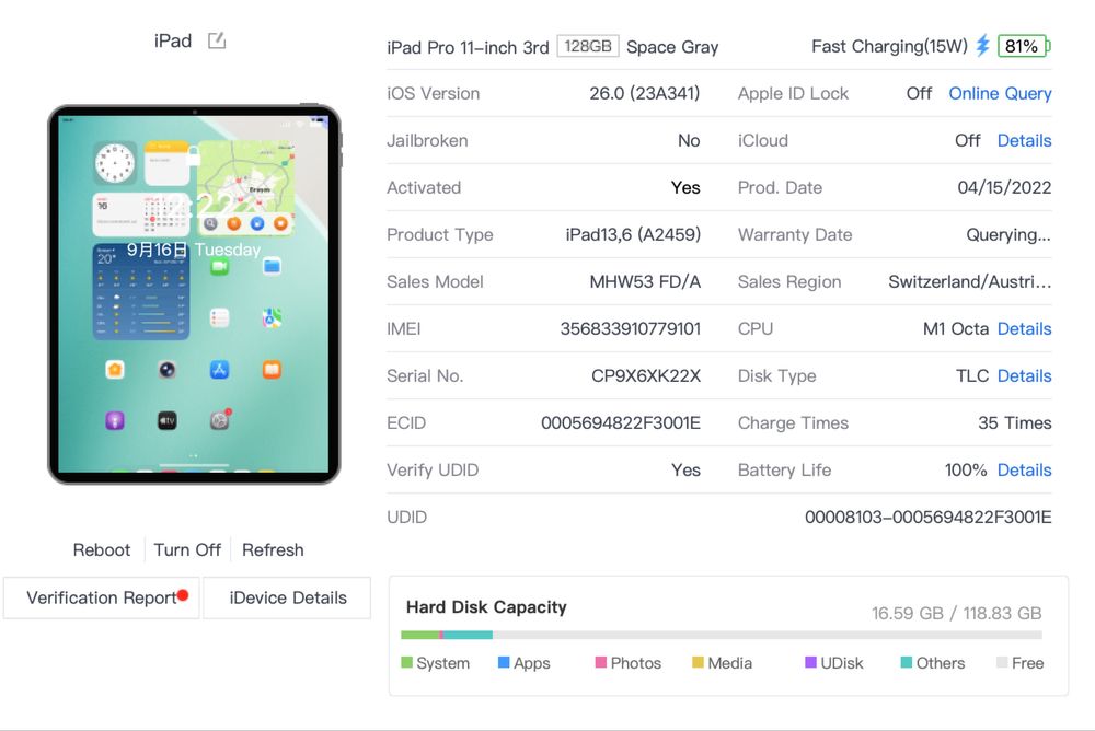 Apple iPad Pro 11 gen.3 M1 128Gb cu 5g sim MDM