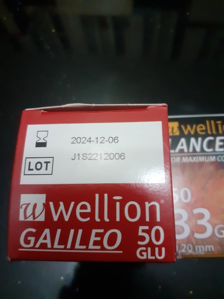 Продавам тест ленти за глюкомер Wellion Galileo