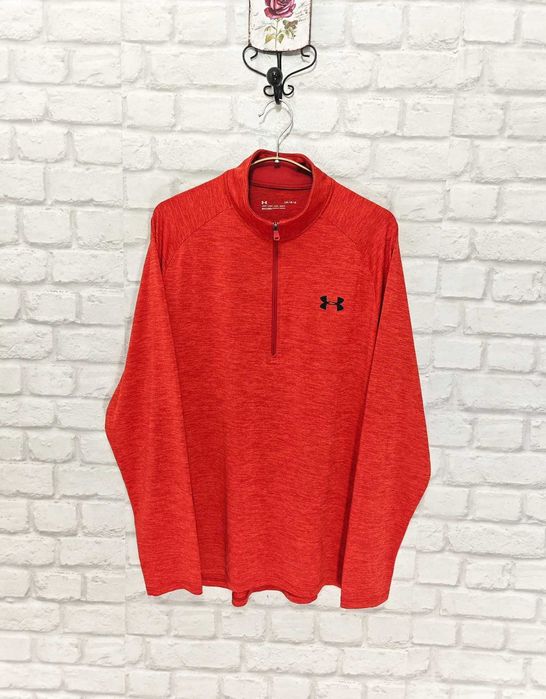 Under Armour Червена мъжка фланелка за фитнес / бягане размер L