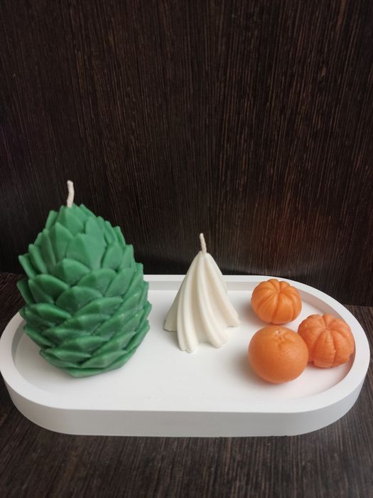 Свечи новогодние, гипсовые подставки наборы от 2500тг до 3500тг