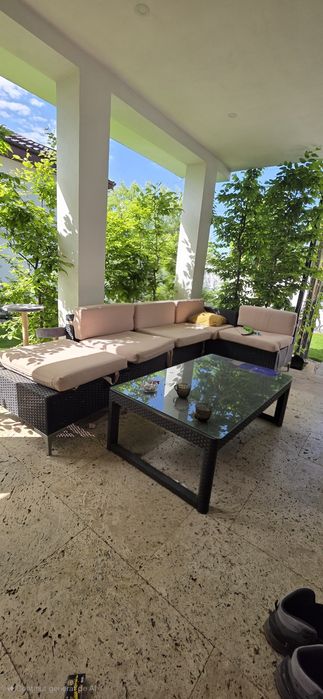 Set gradina/terasa poliratan (coltar, fotoliu, masa înălțime reglabila