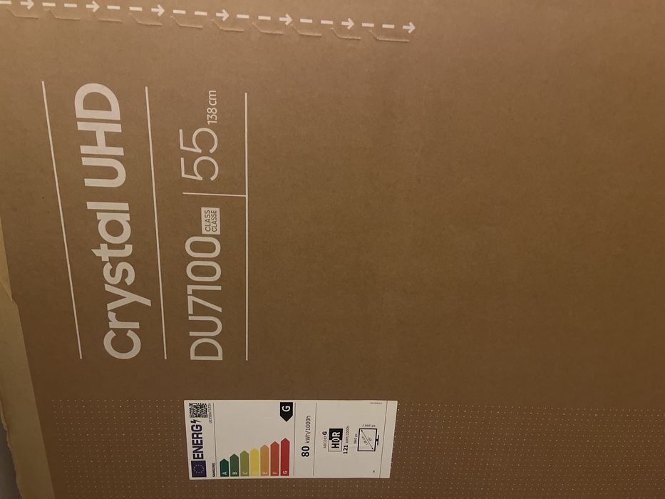 Samsung 55” Crystal UHD DU7100 – defect, cu cutie și telecomandă