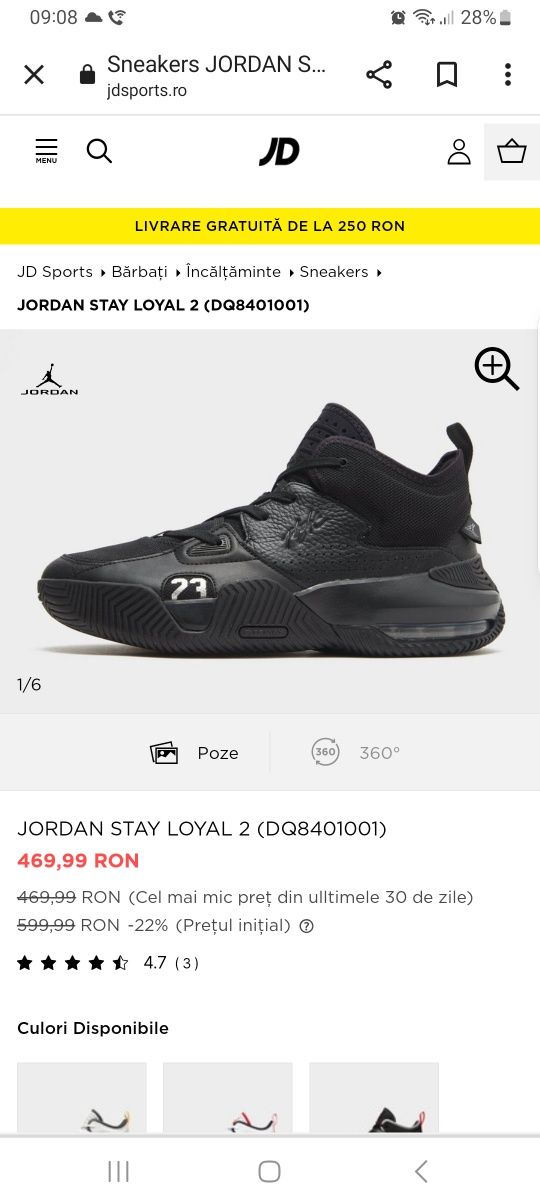 Jordan stay loyal 2 mărimea 37,5