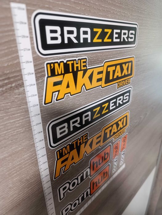 Brazzers, FakeTaxi, Pornhub Стикери Stickers - 8 бр. лист А4