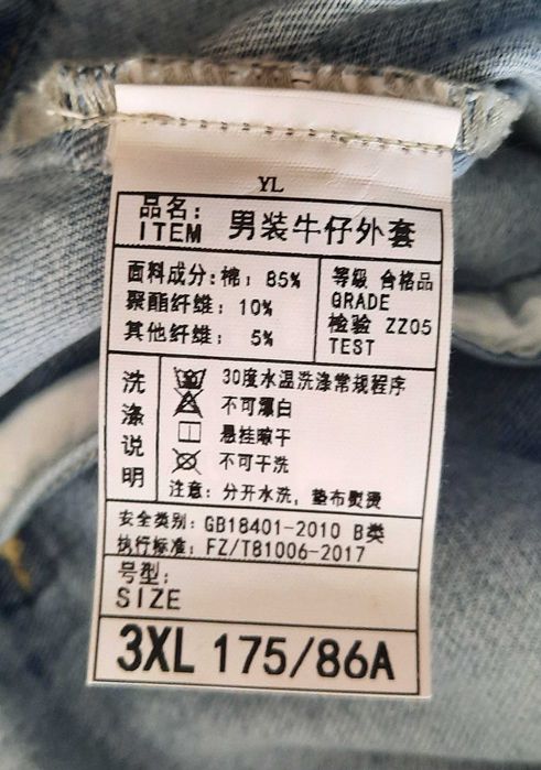 Дънково яке мъжко 3XL