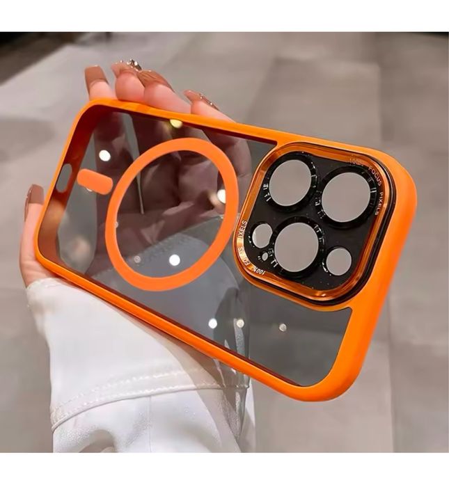 Iphone 14/15/16/17 PLUS PRO MAX Husa Magsafe Spate Fumuriu Protect Ca