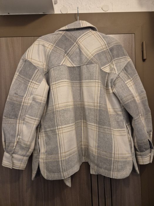 Pull and bear Карирано ватирано дамско яке-риза