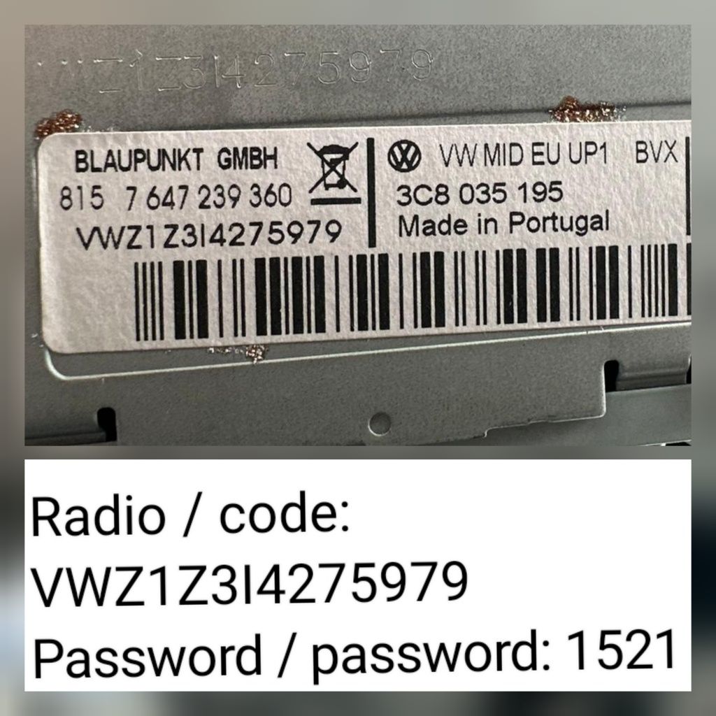 RCD210, 310 ,510 Rns 300, 315pin safe decodare