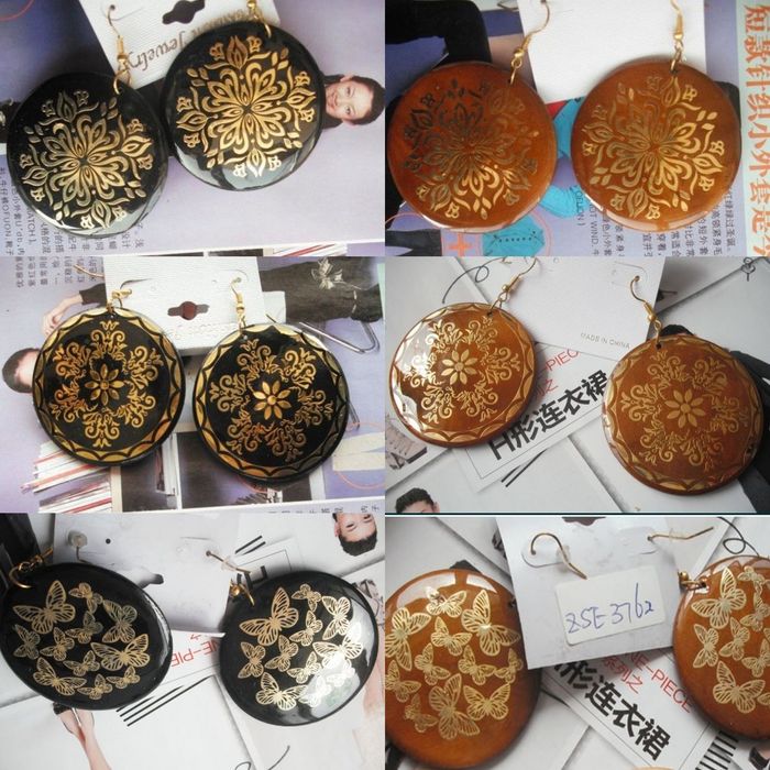 Серьги с узорами (в 2-х расцветках)