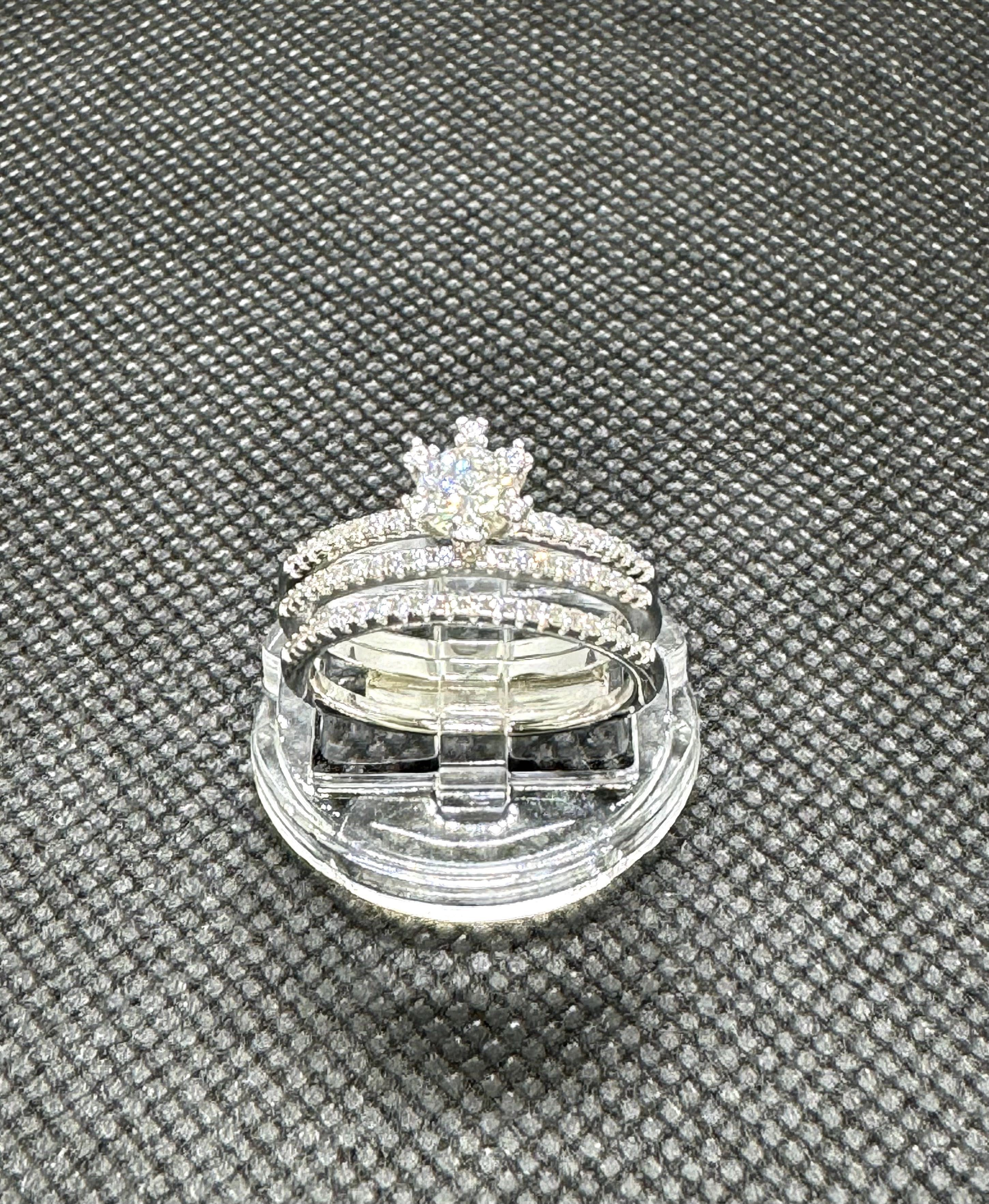 Годежен пръстен и халка 2 в 1 с лаб. диамант (moissanite)