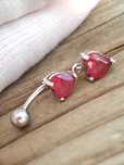 925 piercing argint cu rubelit