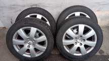 Set jante 5x112 16 originale vw anvelope 205 55 16 M+S ,5mm