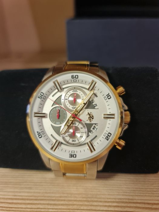 S. Polo Assn., Часовник с иноксова верижка, Сребрист/Златист