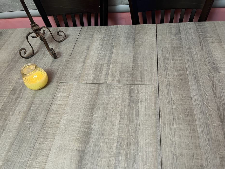 Голяма, трапезна, сива, разтегателна маса