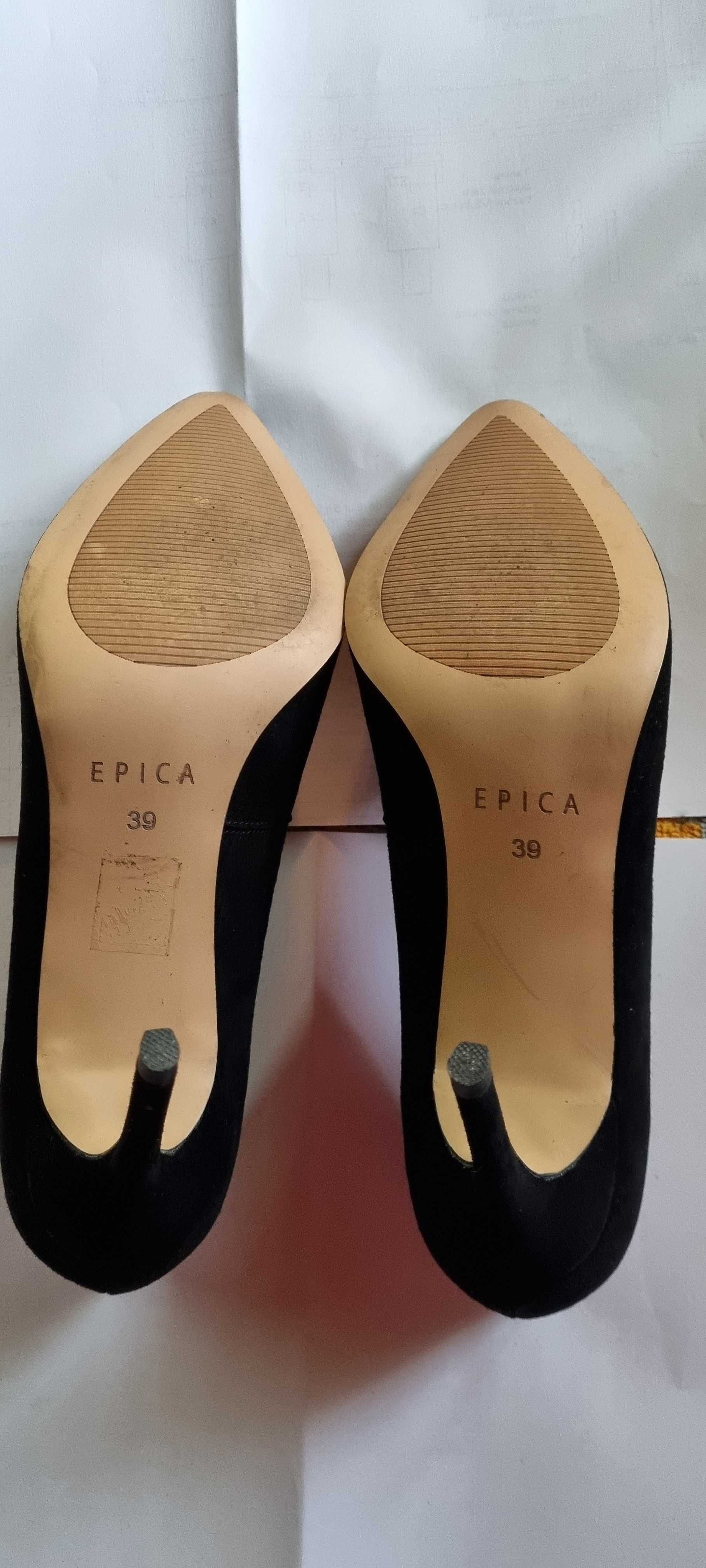 Pantofi dama EPICA , negri, nr 39, piele intoarsa, 250 lei