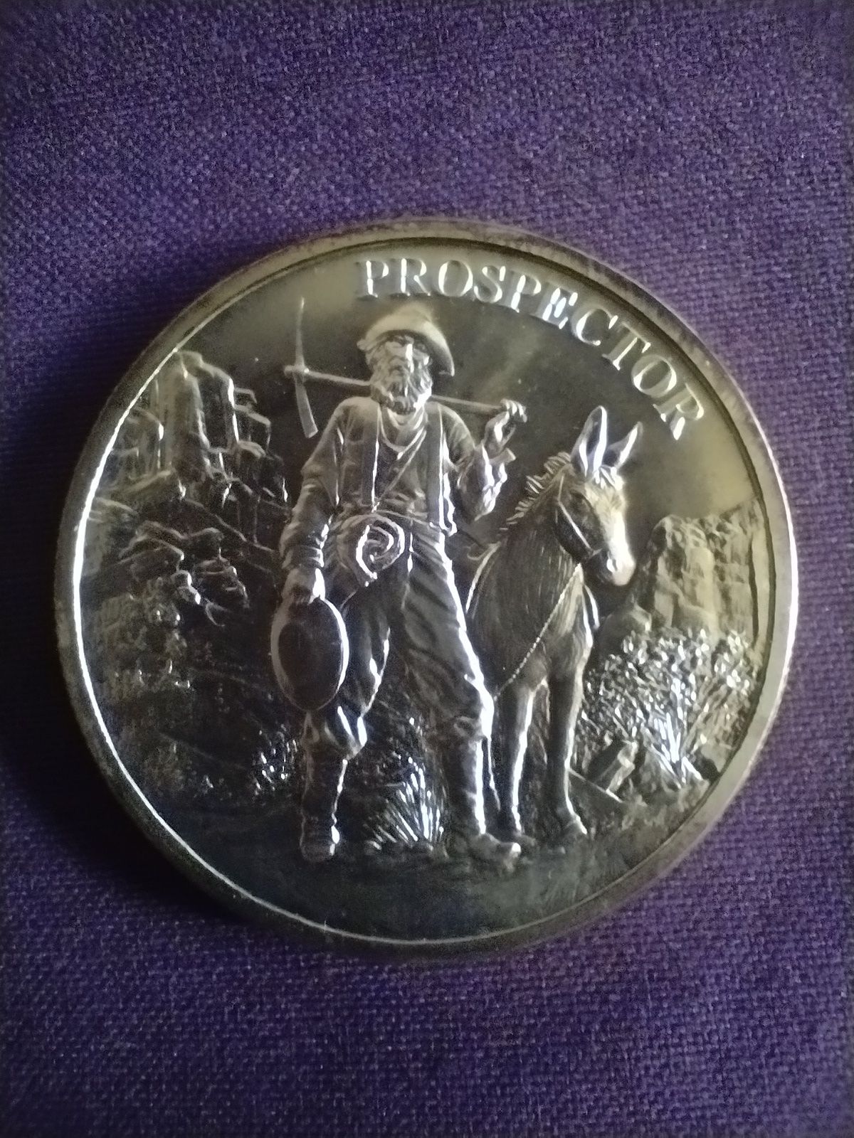 Moneda argint pur 999 ,Prospector / Stare ca nouă