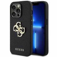 Калъф guess leather perforated 4g glitter logo за iphone 15 pro max -