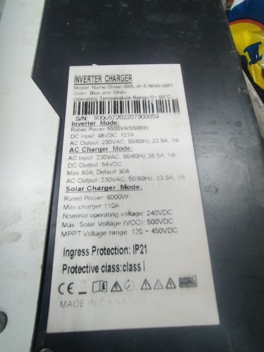 Invertor easun de 5,5 KW