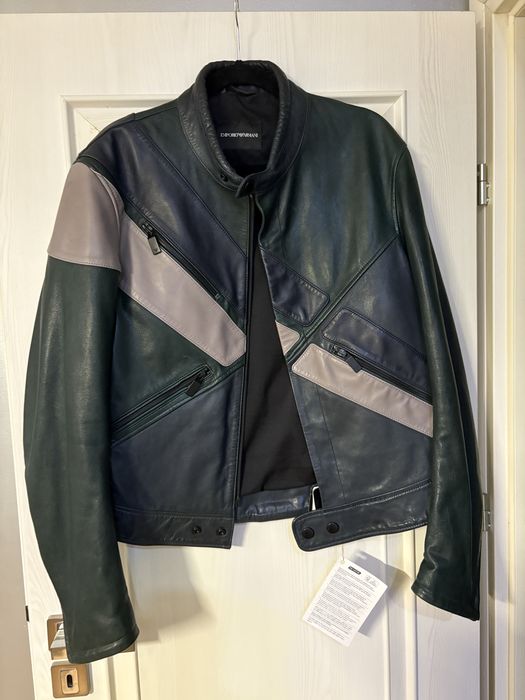 Geaca piele Emporio Armani, 52