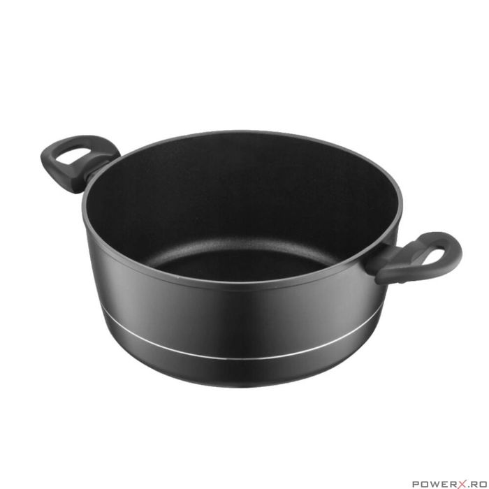 Oala din aluminiu forjat, cu capac, 28cm, 6.5L, invelis antiaderent si