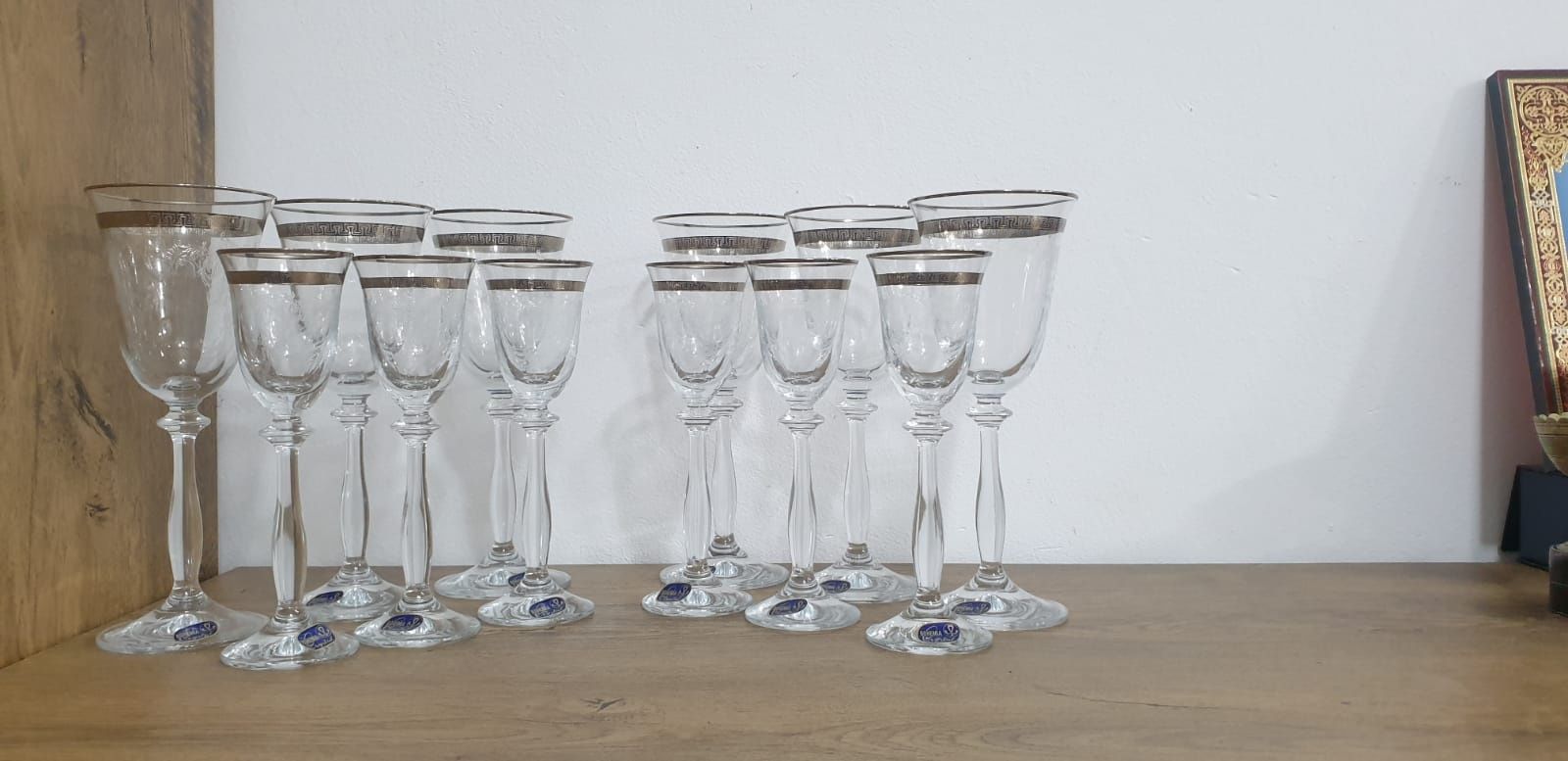 Set de 2x６pahare de cristal de Bohemia