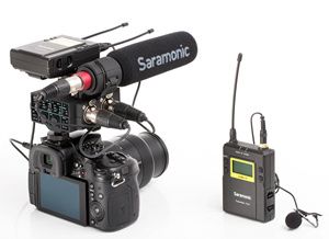 Microfon shotgun cu mixer Saramonic MixMic, foto DSLR, Mirrorless