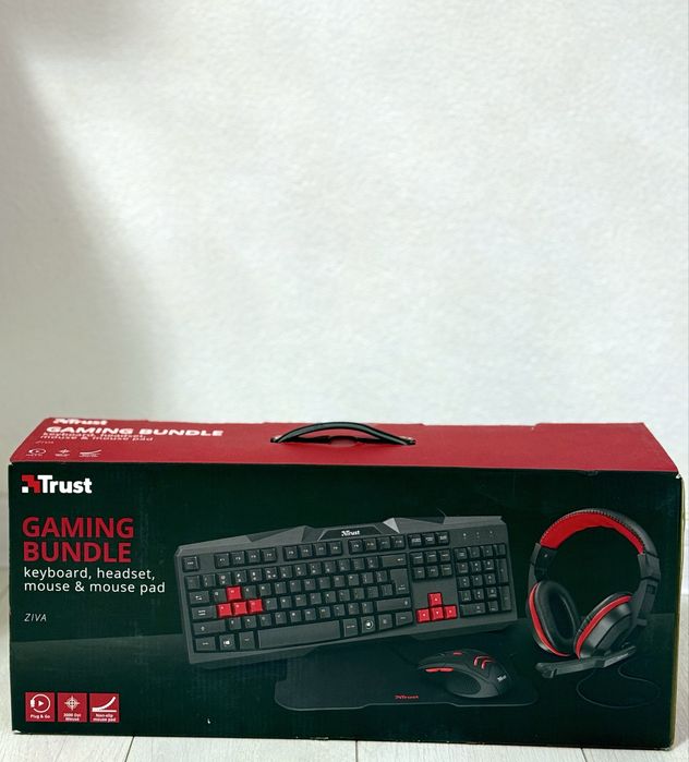 TRUST GAMING BUNDLE keyboard, headset, mouse & mouse pad