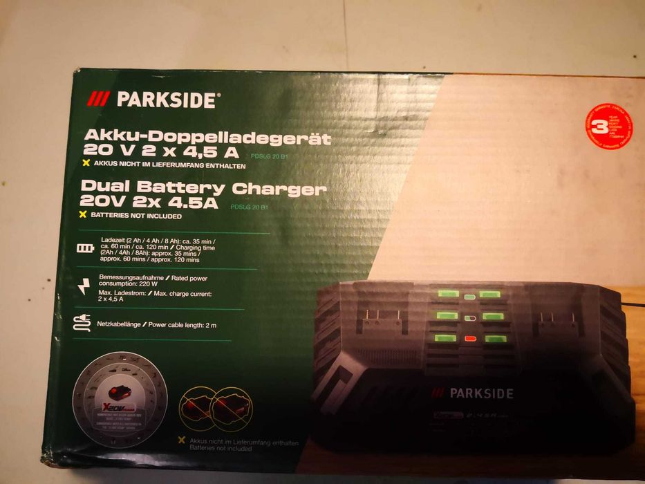 Încărcător dublu Parkside X20v Team 4.5Ah garantie 3A