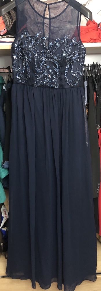 Дълга елегантна тъмносиня рокля Loana размер 40