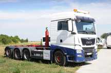 MAN TGX 35.500 Camion Container Basculabil Abrollkipper cu macara carlig containere an 2019 500 CP E6 max. aut. 35 tone s. utila 21 tone brat 24 tone